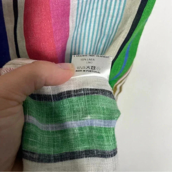 VILAGALLO Linen HARPER DRESS MULTI STRIPES Size Small - Picture 3 of 8